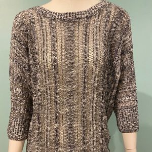 Knit Sweater with V- Neck Back